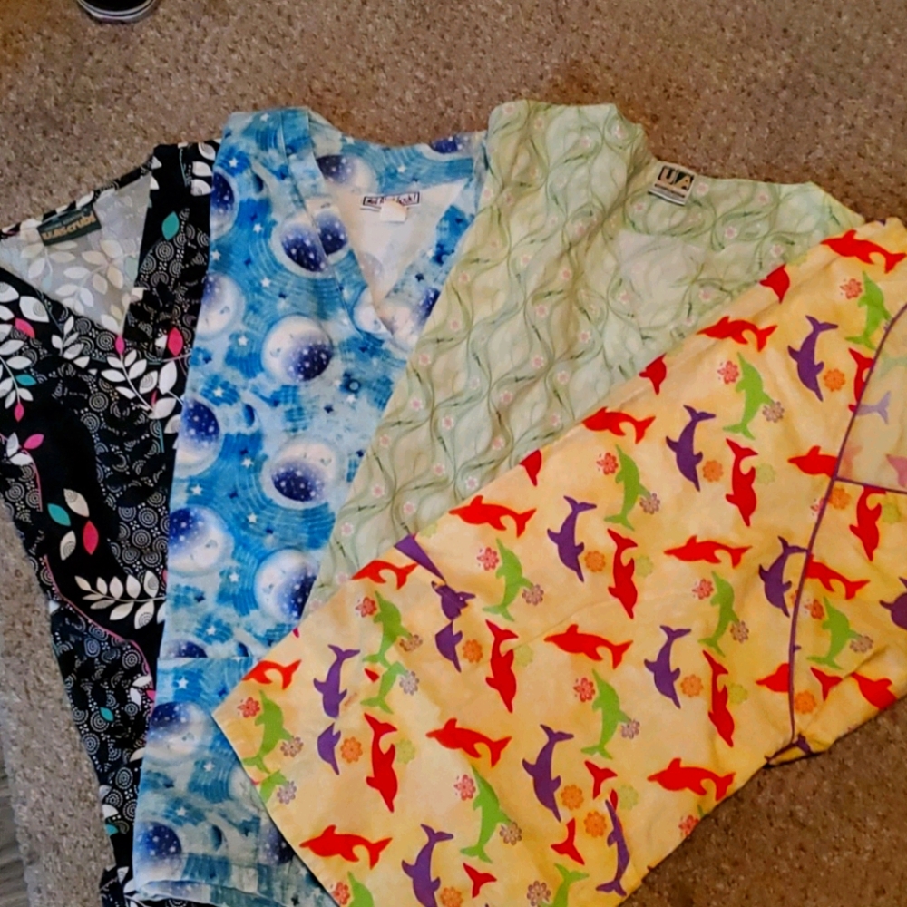 4 scrub tops